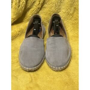 Verbenas Women's 40 Suede Carmen Espadrille Rope Edge Taupe Shoe Flat Spain Chic